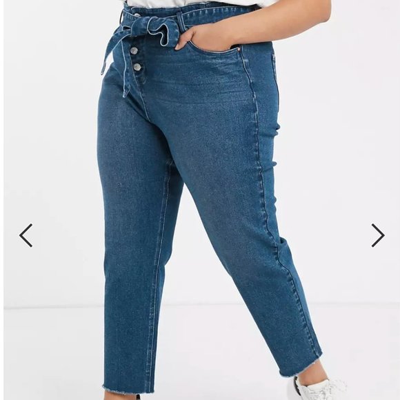 NWT ASOS Urban Bliss Plus High Waist Skinny Jeans Dark Wash Size US 18 - Picture 2 of 3